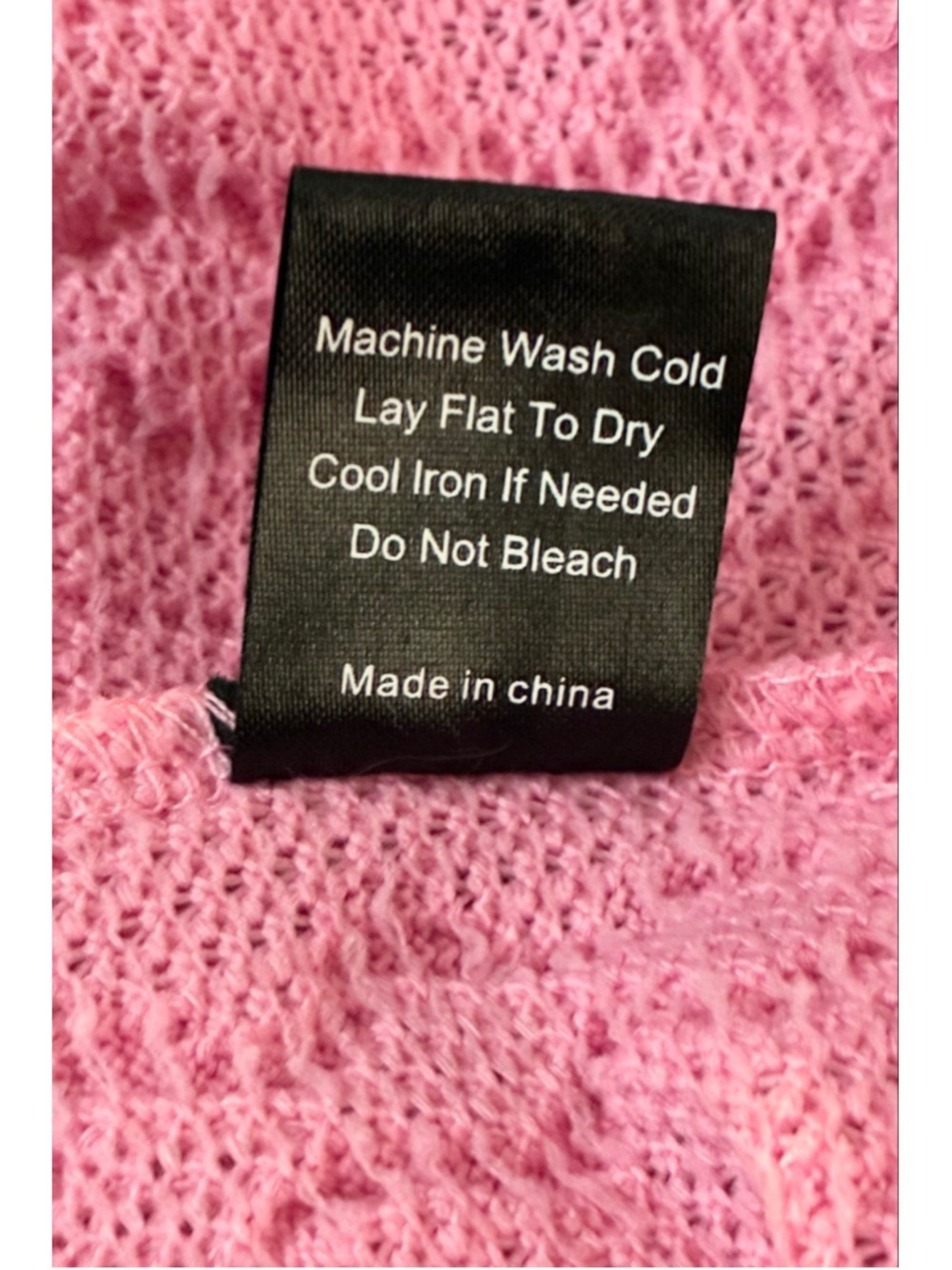 POL Pink One-Shoulder Cable Knit Crop Sweater Top Long Sleeve Size Large L - Picture 8 of 9